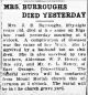 Obit. Bettie Burroughs, Durham Morning Herald August 15, 1917
