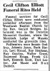 Obit. Cecil Clifton Elliott- The Danville Register dated October 14, 1966