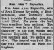 Obit. 4/30/1909 Cecil Whig