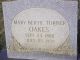 Headstone Mary Bertie Turner, w/o William Henry Oakes - Adkins-Oakes Cemetery, Henry Co., Virginia