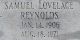 Headstone Samuel Lovelace Reynolds
