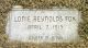 Headstone Lonie Fox (nee Reynolds)