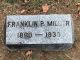 Franklin Pierce Miller Headstone