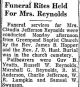 Obituary for Claudia Mae Reynolds (nee Jefferson)