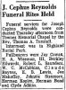 Obit for Joseph Cephus Reynolds