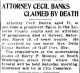 Cecil Reynolds Banks-Obit