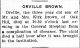 Orville Israel Brown-Death Notice