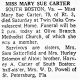 Mary Susan Carter-Obit 