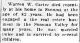 Warren W Carter-Death Notice