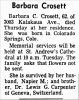 Barbara Carpenter Crosett-Obit