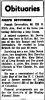 Obit. The Daily Record 10/16/1952