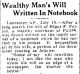 Newspaper article-Edgar Fulton from the Lebanon Daily News dated July 19, 1916