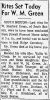 William Munford Green-Obit