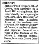 Mabel Powell Gregory-Obit