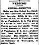 Haines-Hamilton Marriage