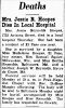Jessie Reynolds Hoopes-Obit