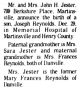 Joseph Reynolds Jester-Birth Announcement