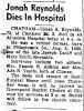 Obituary of Jonah A. Reynolds