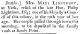 Mary Lightfoot-Death Notice