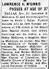 Lawrence H McGinnis-Obit