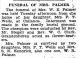 Elizabeth Ann Grant Palmer-Funeral Service