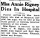 Annie Rigney-Obit