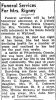 Obit. for Victoria Eanes Rigney from The Bee dated 7/18/1955