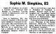 Sophia M Simpkins-Obit
