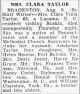 Clara Viola Taylor-Obit