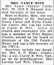 Vannye Carter Witt-Obit