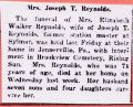 Death Notice-Elizabeth Reynolds (nee Walker)