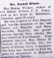 Obit. Hannah Elizabeth Wilmer