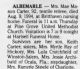 Obit. Charlotte Observer 8/10/1994