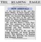 The Reading Eagle Newspaper dated May 14, 1930 (Reynolds birth announcement)