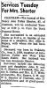 Obit. for Nancy Ann Fuller Shorter from the Bee Newspaper dated November 26, 1956 (provided by Carter Powell)