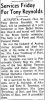 Obit. for Tony Barton Reynolds from The Bee dated 6/30/1960