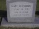 Mary Reynolds Headstone with Oscar Wade Reynolds - I believe this is his Sister; Greenpond Church Cemetery

