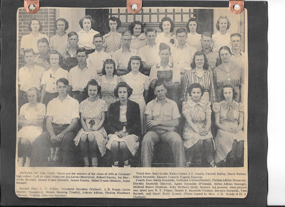 1940 Callands Virginia Graduating Class